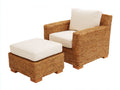 Sillones de ratán ratán 82x78x78 cm - natural-beige - diseño exterior con reposapiés
