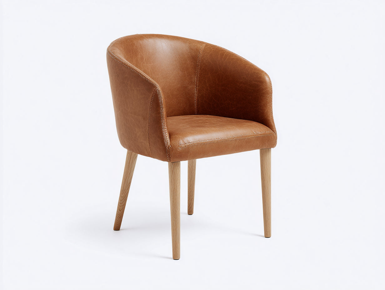 Sillas de comedor tapizada en piel sintética 63x59x79 cm marrón - estilo moderno para comedor