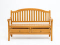 Bancos de jardín de madera 150x58x90 cm - marrón - 2 cajones - estilo clásico para exterior