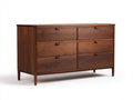 Cómodas de madera 150x45x78 cm - marrón - estilo moderno con 6 cajones