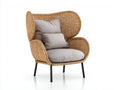 Sillones de ratán ratán sintético 92x86x118 cm - natural-beige - diseño envolvente para jardín