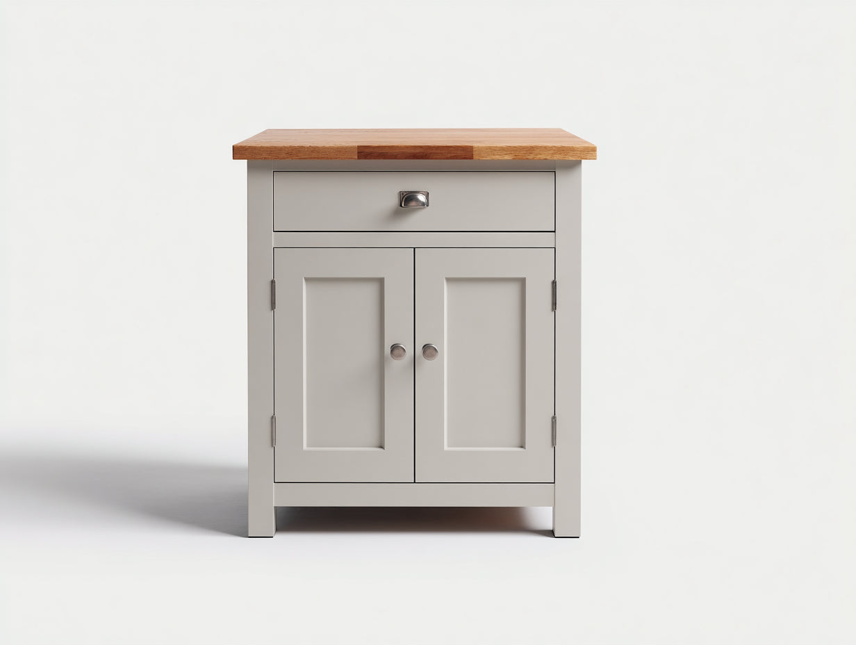 Aparadores de madera 75x40x85 cm - blanco-marrón - estilo clásico con 2 puertas y 1 cajón