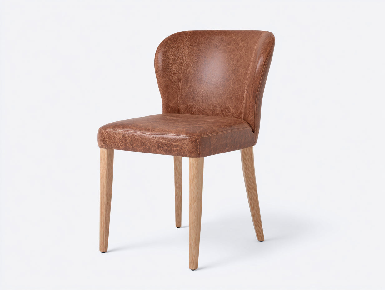 Sillas de comedor de madera y tapizado 52x58x85 cm - marrón - estilo moderno para comedor