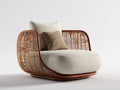 Sillones de ratán 105x92x76 cm - marrón claro-beige - estilo natural para exterior