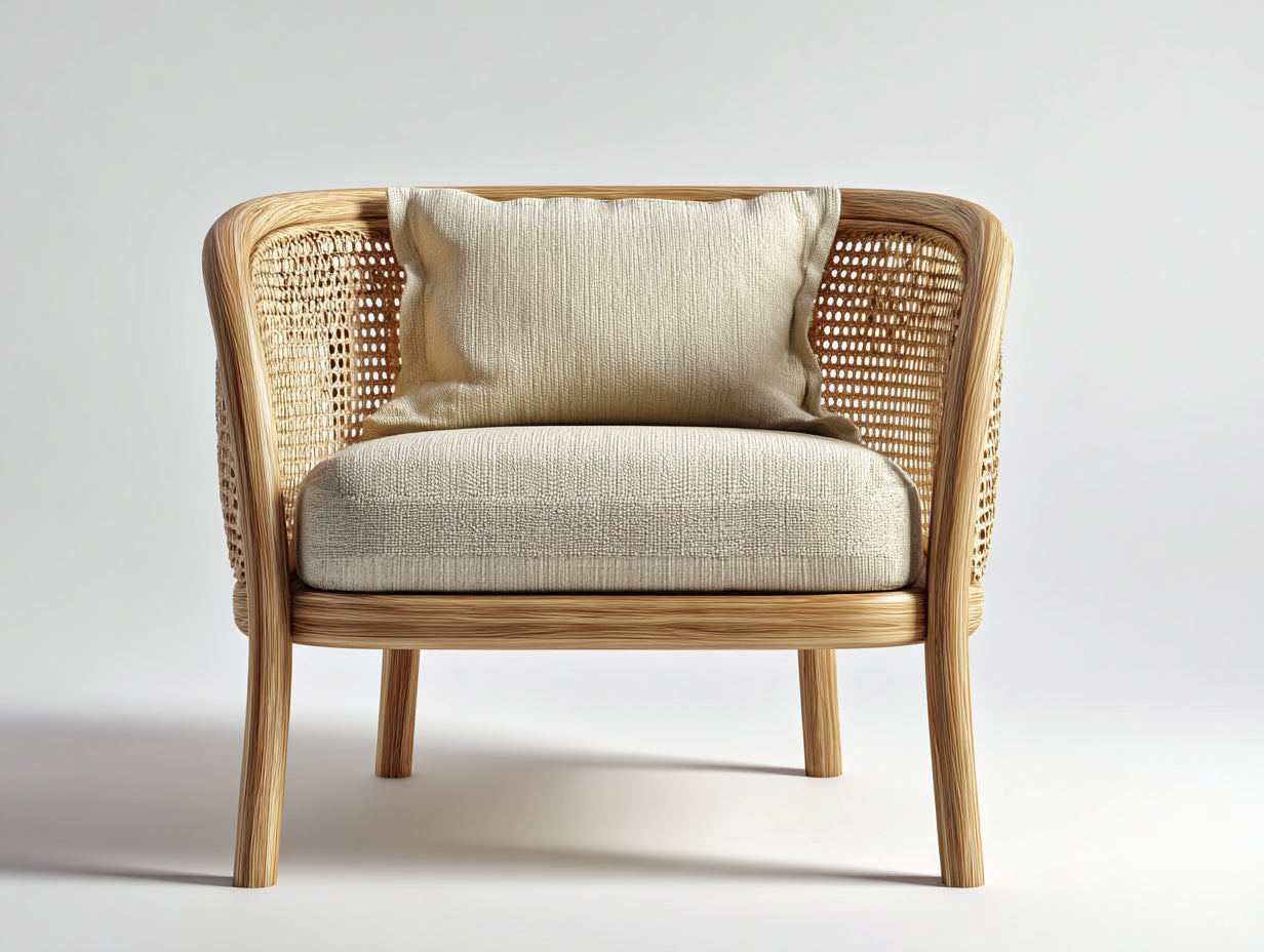 Sillones de ratán ratán natural 78x74x82 cm - natural-beige - diseño relajante para jardín