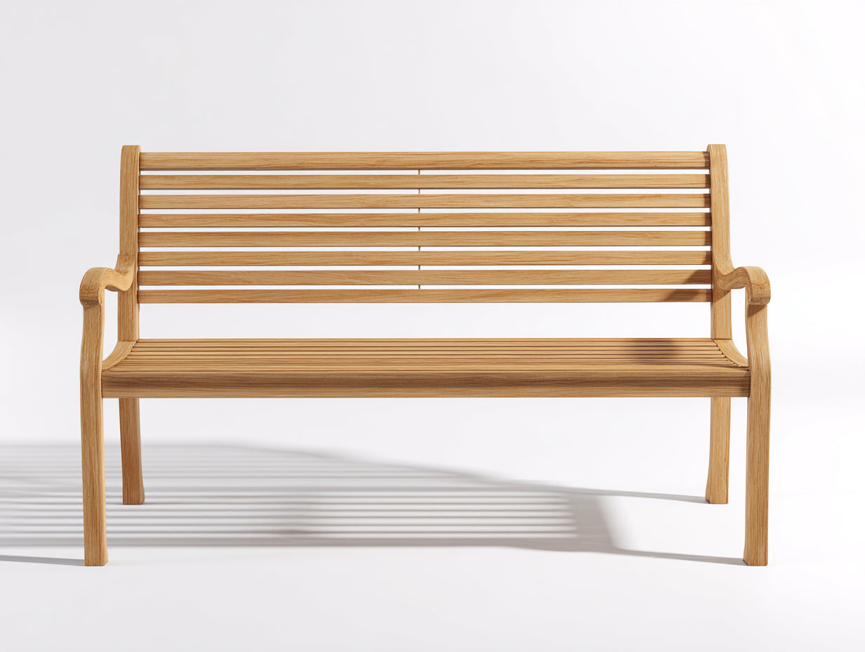 Bancos de jardín madera 155x62x90 cm - natural - diseño clásico para exterior