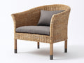 Sillón de ratán con cojín gris 84x81x85 cm - estilo relajante para jardín