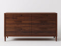 Cómodas de madera 150x45x85 cm - Marrón oscuro - Diseño moderno con 6 cajones