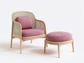 Sillones de ratán 72x78x82 cm - marrón claro-rosa - estilo natural con reposapiés