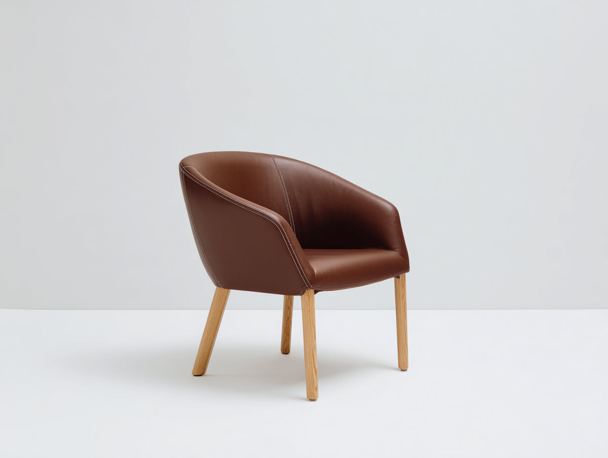 Sillas de comedor tapizada en piel sintética 65x60x80 cm marrón - estilo moderno para comedor