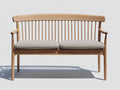 Bancos de jardín de madera 145x62x86 cm - Madera natural-Gris claro - Diseño clásico con cojines