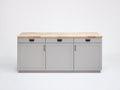 Aparadores de cocina madera 180x60x95 cm - Gris claro-Madera natural - Estilo moderno para cocina