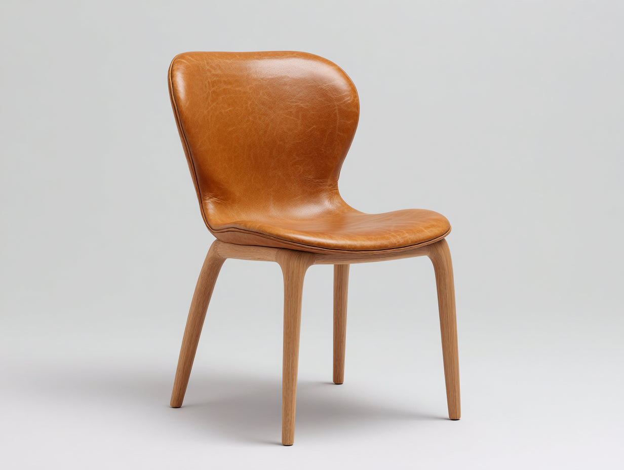 Sillas de comedor de piel sintética 52x56x84 cm - marrón - patas de madera - estilo moderno para comedor