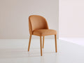 Sillas de comedor tapizadas 58x62x84 cm - Camel-Madera natural - Diseño moderno curvo
