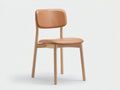 Sillas de comedor de piel sintética 48x52x82 cm - marrón - patas de madera - estilo nórdico para comedor